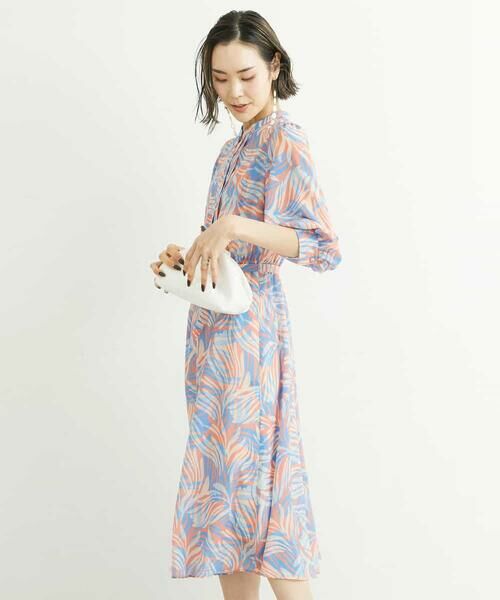 MICHEL KLEIN / ミッシェルクラン ロング・マキシ丈ワンピース | [メディア着用]カモフラージュリーフプリントワンピース | 詳細1