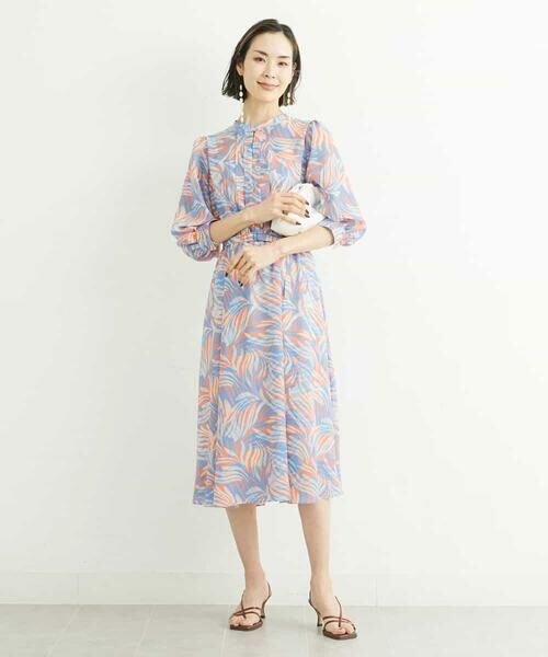 MICHEL KLEIN / ミッシェルクラン ロング・マキシ丈ワンピース | [メディア着用]カモフラージュリーフプリントワンピース | 詳細2