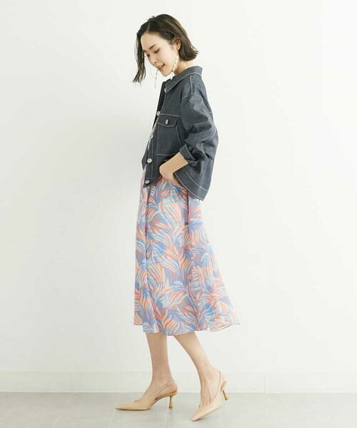 MICHEL KLEIN / ミッシェルクラン ロング・マキシ丈ワンピース | [メディア着用]カモフラージュリーフプリントワンピース | 詳細6