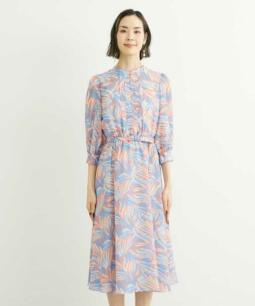 MICHEL KLEIN / ミッシェルクラン ロング・マキシ丈ワンピース | [メディア着用]カモフラージュリーフプリントワンピース | 詳細8