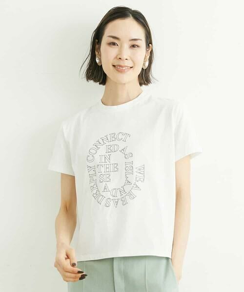 MICHEL KLEIN / ミッシェルクラン カットソー | [メディア着用]モノトーンサークルロゴTシャツ | 詳細14