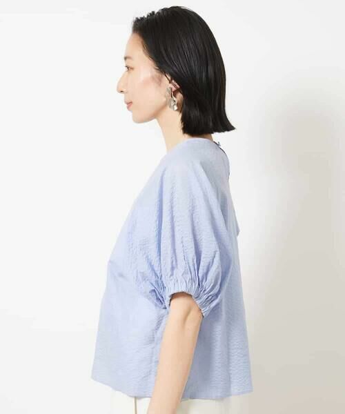 MICHEL KLEIN / ミッシェルクラン シャツ・ブラウス | パフスリーブサッカーブラウス | 詳細25