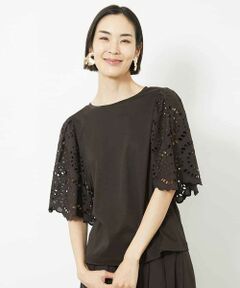 MICHEL KLEIN / ミッシェルクラン カットソー | [セットアップ対応]スカラップレーススリーブカットソー