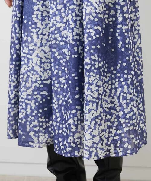 MICHEL KLEIN / ミッシェルクラン ミニ・ひざ丈スカート | ランダムドットジャカードスカート（オリジナルプリント） | 詳細23