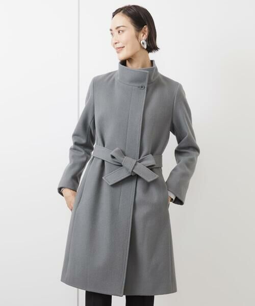 MICHEL KLEIN / ミッシェルクラン その他アウター | [定番人気]Super100ウールビーバースタンドカラーコート | 詳細1