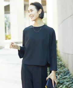 MICHEL KLEIN / ミッシェルクラン シャツ・ブラウス | ［セットアップ対応/洗える］クルーネックブラウス