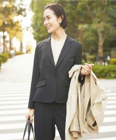 MICHEL KLEIN / ミッシェルクラン テーラードジャケット | ストレッチテーラードジャケット(セットアップ対応/3サイズあり/裏地なし)