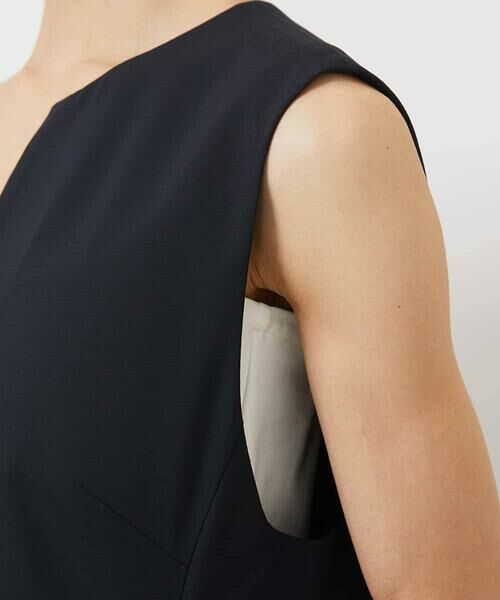 MICHEL KLEIN / ミッシェルクラン ロング・マキシ丈ワンピース | キーネックノースリーブワンピース(セットアップ対応) | 詳細13