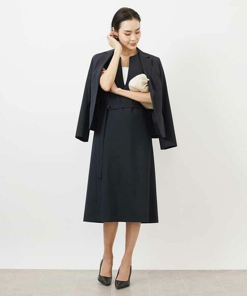 MICHEL KLEIN / ミッシェルクラン ロング・マキシ丈ワンピース | キーネックノースリーブワンピース(セットアップ対応) | 詳細2