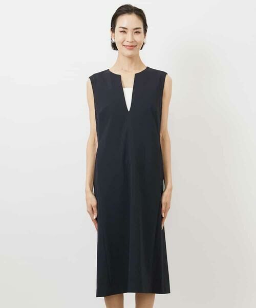 MICHEL KLEIN / ミッシェルクラン ロング・マキシ丈ワンピース | キーネックノースリーブワンピース(セットアップ対応) | 詳細21