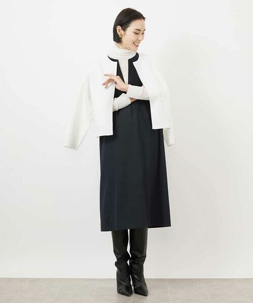 MICHEL KLEIN / ミッシェルクラン ロング・マキシ丈ワンピース | キーネックノースリーブワンピース(セットアップ対応) | 詳細7