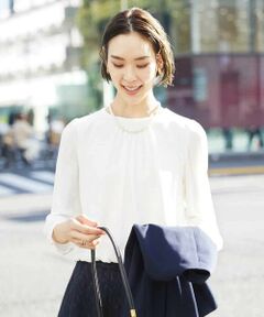 MICHEL KLEIN / ミッシェルクラン カットソー | [インナーにおすすめ]プリーツデザインブラウソー