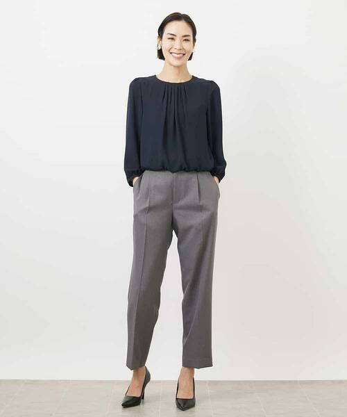 MICHEL KLEIN / ミッシェルクラン カットソー | [インナーにおすすめ]プリーツデザインブラウソー | 詳細14