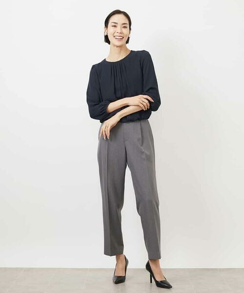 MICHEL KLEIN / ミッシェルクラン カットソー | [インナーにおすすめ]プリーツデザインブラウソー | 詳細15