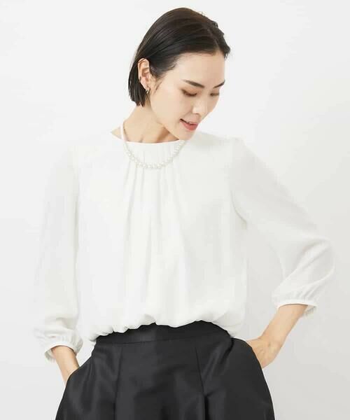MICHEL KLEIN / ミッシェルクラン カットソー | [インナーにおすすめ]プリーツデザインブラウソー | 詳細2