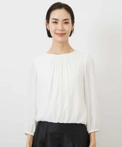 MICHEL KLEIN / ミッシェルクラン カットソー | [インナーにおすすめ]プリーツデザインブラウソー | 詳細20