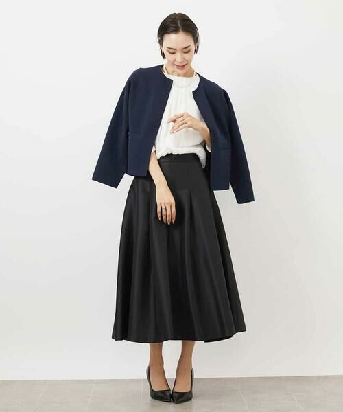 MICHEL KLEIN / ミッシェルクラン カットソー | [インナーにおすすめ]プリーツデザインブラウソー | 詳細4