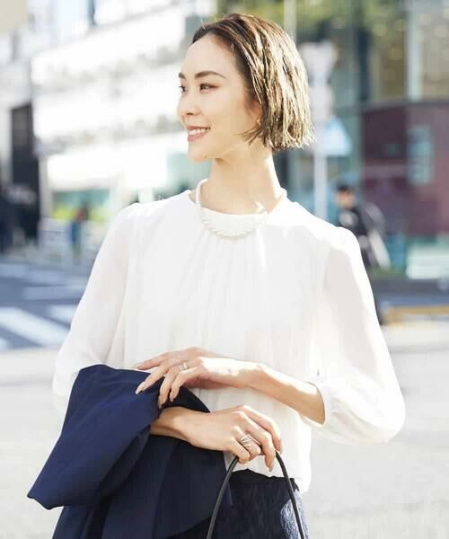 MICHEL KLEIN / ミッシェルクラン カットソー | [インナーにおすすめ]プリーツデザインブラウソー | 詳細7