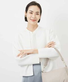 MICHEL KLEIN / ミッシェルクラン カーディガン・ボレロ | ノーカラーニットジャケット