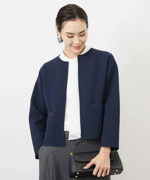 MICHEL KLEIN / ミッシェルクラン カーディガン・ボレロ | ノーカラーニットジャケット | 詳細3