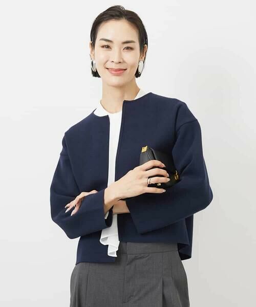 MICHEL KLEIN / ミッシェルクラン カーディガン・ボレロ | ノーカラーニットジャケット | 詳細4