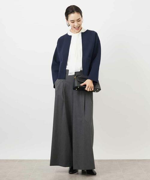 MICHEL KLEIN / ミッシェルクラン カーディガン・ボレロ | ノーカラーニットジャケット | 詳細6