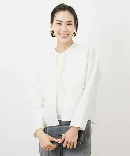 MICHEL KLEIN / ミッシェルクラン カーディガン・ボレロ | ノーカラーニットジャケット | 詳細7