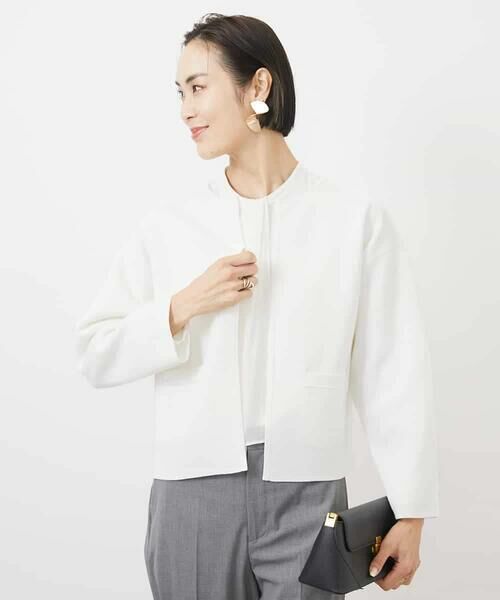 MICHEL KLEIN / ミッシェルクラン カーディガン・ボレロ | ノーカラーニットジャケット | 詳細8