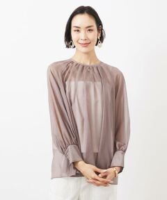 MICHEL KLEIN / ミッシェルクラン シャツ・ブラウス | ボリュームスリーブシアーブラウス(WEB限定カラーあり)