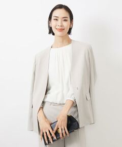 ✨♦新品未使用ミッシェルクランノーカラージャケット ほか3点 接触冷感/UVカット]ノーカラージャケット(セットアップ対応