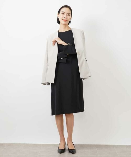 MICHEL KLEIN / ミッシェルクラン ロング・マキシ丈ワンピース | 袖口パールワンピース | 詳細3