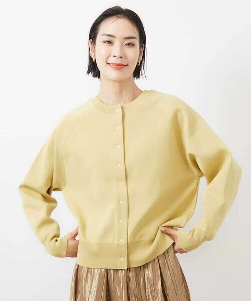 MICHEL KLEIN/ミッシェルクラン ［2WAY］ニットカーディガン ライトイエロー L