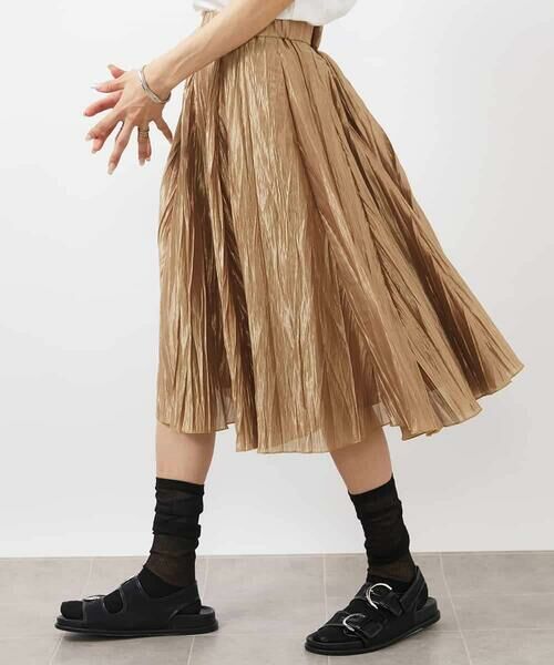 MICHEL KLEIN / ミッシェルクラン ロング・マキシ丈スカート | メタリックプリーツスカート | 詳細1