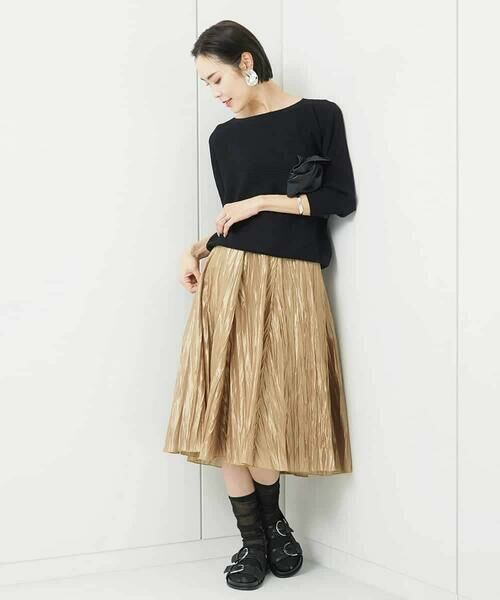 MICHEL KLEIN / ミッシェルクラン ロング・マキシ丈スカート | メタリックプリーツスカート | 詳細15