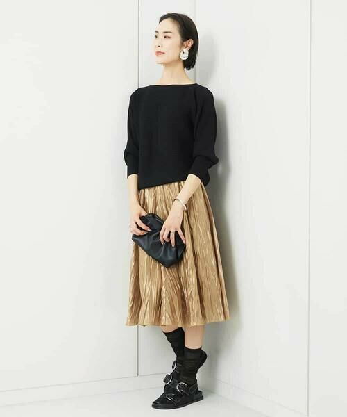 MICHEL KLEIN / ミッシェルクラン ロング・マキシ丈スカート | メタリックプリーツスカート | 詳細16