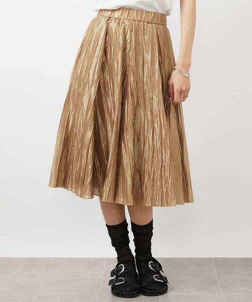 MICHEL KLEIN / ミッシェルクラン ロング・マキシ丈スカート | メタリックプリーツスカート | 詳細2