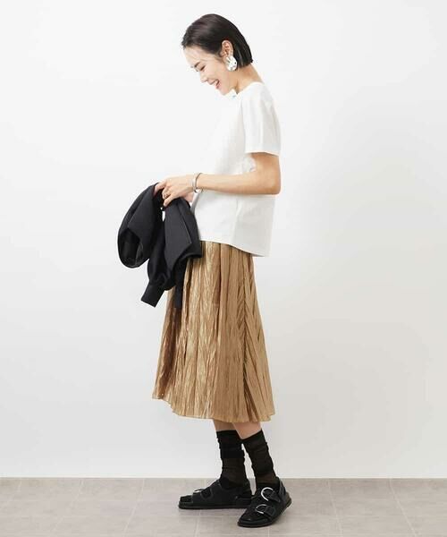 MICHEL KLEIN / ミッシェルクラン ロング・マキシ丈スカート | メタリックプリーツスカート | 詳細4