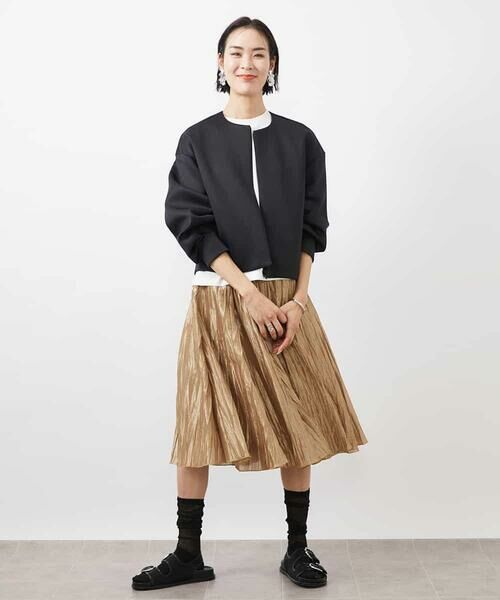 MICHEL KLEIN / ミッシェルクラン ロング・マキシ丈スカート | メタリックプリーツスカート | 詳細5