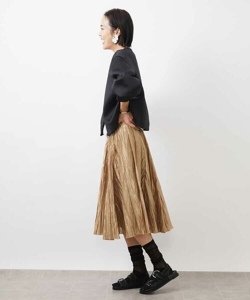 MICHEL KLEIN / ミッシェルクラン ロング・マキシ丈スカート | メタリックプリーツスカート | 詳細7