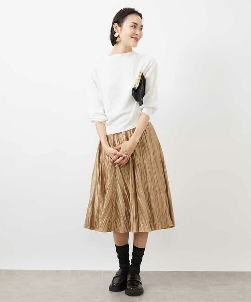 MICHEL KLEIN / ミッシェルクラン ロング・マキシ丈スカート | メタリックプリーツスカート | 詳細9