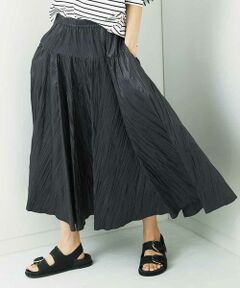 MICHEL KLEIN / ミッシェルクラン ロング・マキシ丈スカート | ［セットアップ対応］クラッシュレザーライクフレアスカート