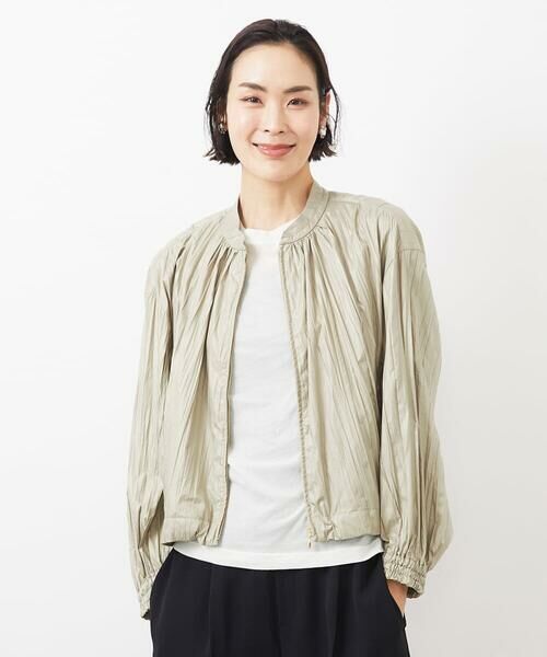 MICHEL KLEIN / ミッシェルクラン その他アウター | ［セットアップ対応］クラッシュレザーライクノーカラーブルゾン | 詳細1