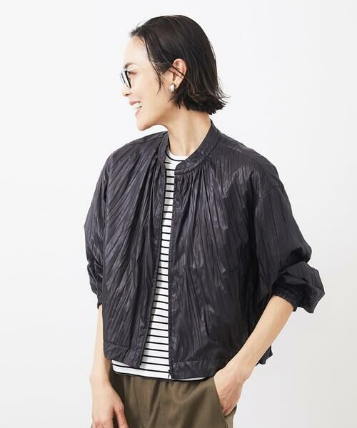 MICHEL KLEIN / ミッシェルクラン その他アウター | ［セットアップ対応］クラッシュレザーライクノーカラーブルゾン | 詳細13