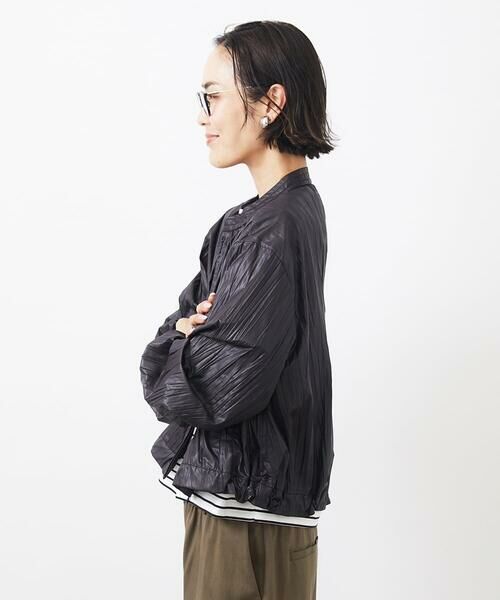 MICHEL KLEIN / ミッシェルクラン その他アウター | ［セットアップ対応］クラッシュレザーライクノーカラーブルゾン | 詳細14