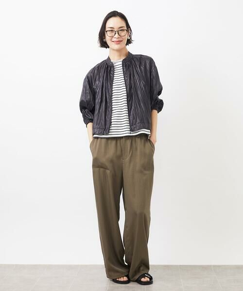 MICHEL KLEIN / ミッシェルクラン その他アウター | ［セットアップ対応］クラッシュレザーライクノーカラーブルゾン | 詳細16