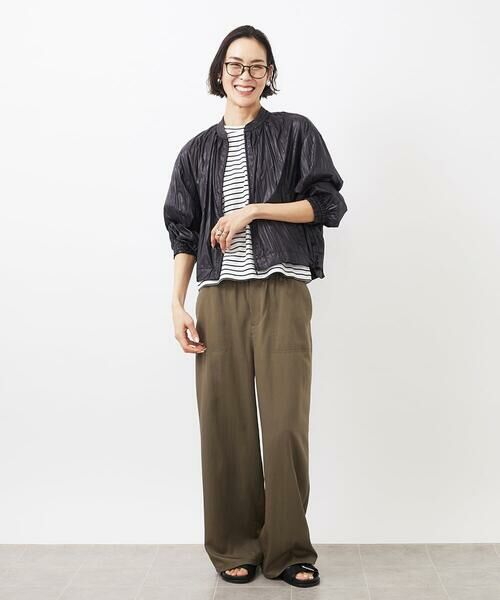 MICHEL KLEIN / ミッシェルクラン その他アウター | ［セットアップ対応］クラッシュレザーライクノーカラーブルゾン | 詳細17