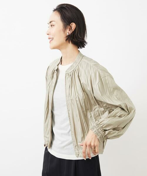 MICHEL KLEIN / ミッシェルクラン その他アウター | ［セットアップ対応］クラッシュレザーライクノーカラーブルゾン | 詳細2