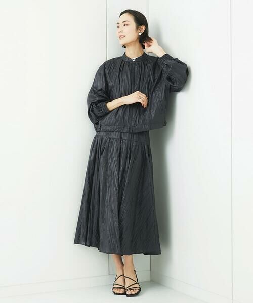 MICHEL KLEIN / ミッシェルクラン その他アウター | ［セットアップ対応］クラッシュレザーライクノーカラーブルゾン | 詳細20