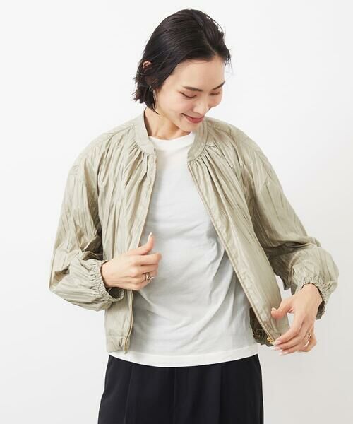 MICHEL KLEIN / ミッシェルクラン その他アウター | ［セットアップ対応］クラッシュレザーライクノーカラーブルゾン | 詳細3