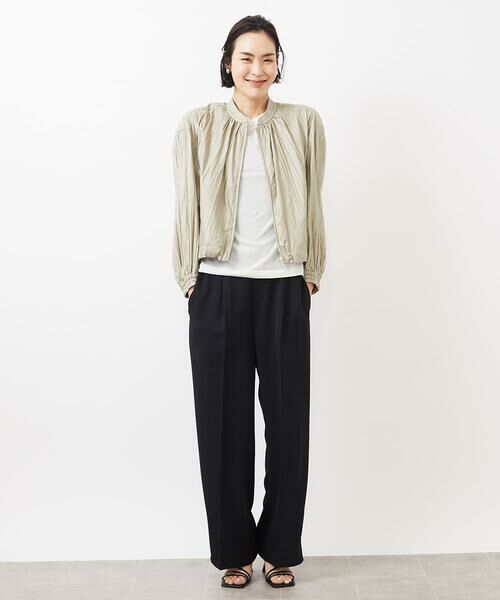 MICHEL KLEIN / ミッシェルクラン その他アウター | ［セットアップ対応］クラッシュレザーライクノーカラーブルゾン | 詳細4